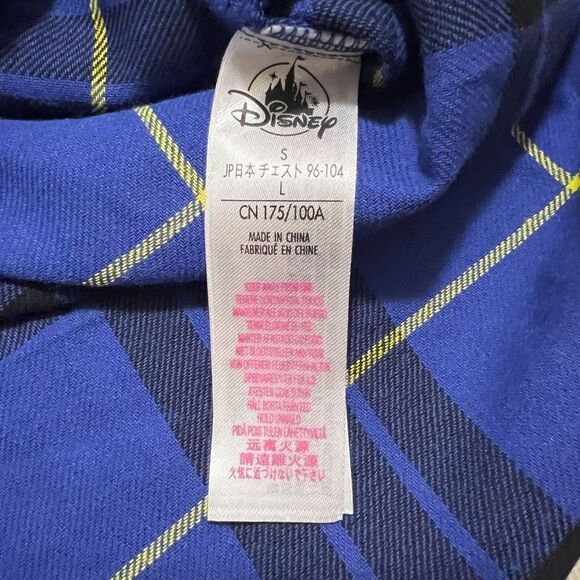 NWT Disney Shirt Mens Blue Flannel Star Wars Max Rebo Band Plaid Graphic Patch S - Picture 11 of 11